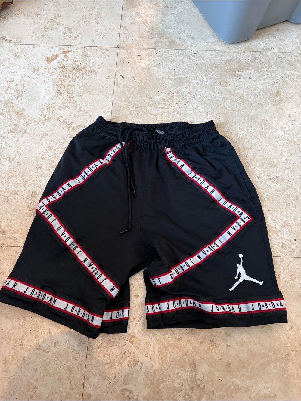 Jordan Black Shorts with Red and White Trim